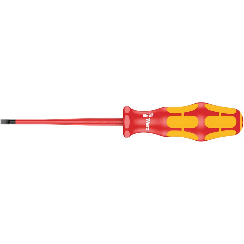 Wera 05006441001 160 iS VDE Insulated screwdriver with reduced blade diameter for slotted screws, 0.8 x 4 x 100 mm