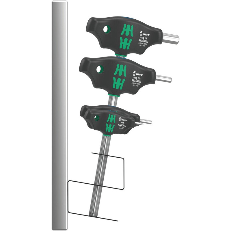 Wera 05023453001 454/7 HF Set 2 Screwdriver set T-handle Hex-Plus screwdrivers with holding function, 7 pieces