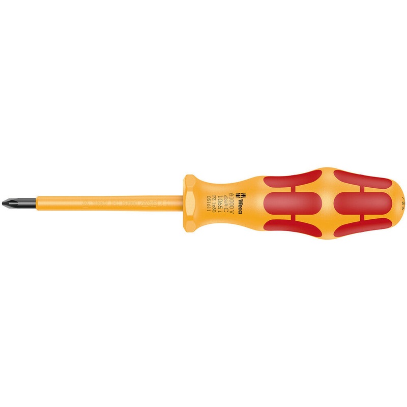 Wera 05051611001 1065 i PZ VDE-insulated Kraftform Phillips-head screwdriver, PZ 1 x 80 mm