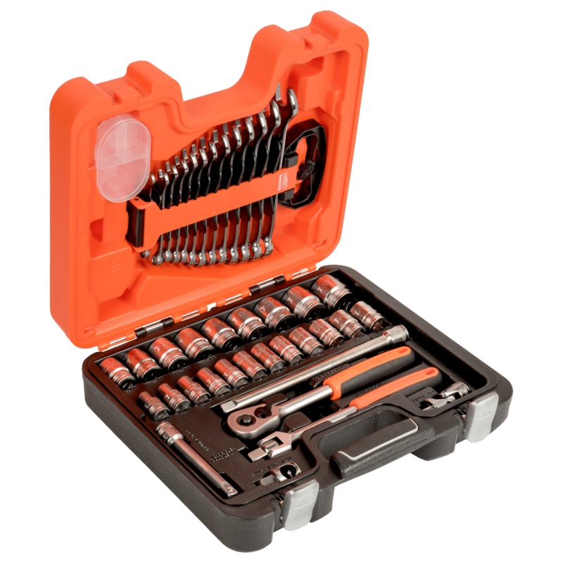 Bahco S400 1/2" Square Drive Socket Set with Metric Hex Profile and Combination Spanner Set