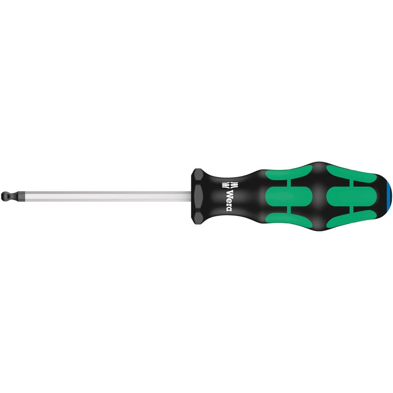 Wera 05022910001 352 Ball end screwdriver for hexagon socket screws, 3/16" x 100 mm