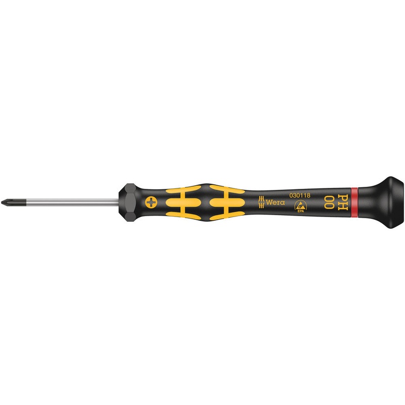 Wera 05030118001 1550 PH ESD Kraftform Micro screwdriver for Phillips screws, PH 00 x 40 mm