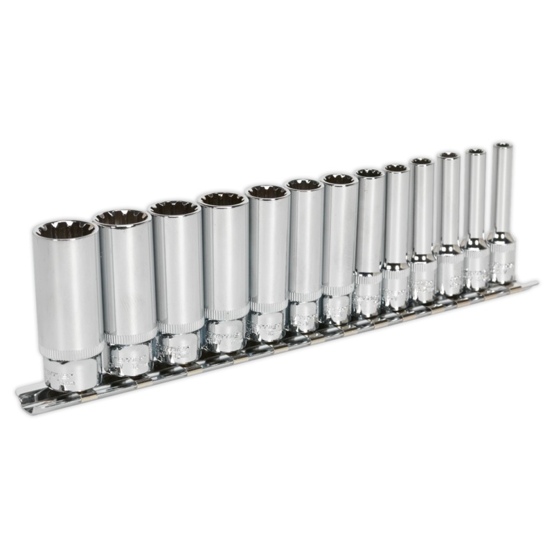 Sealey AK69813D 13pc 1/4"Sq Drive Total Drive Deep Socket Set