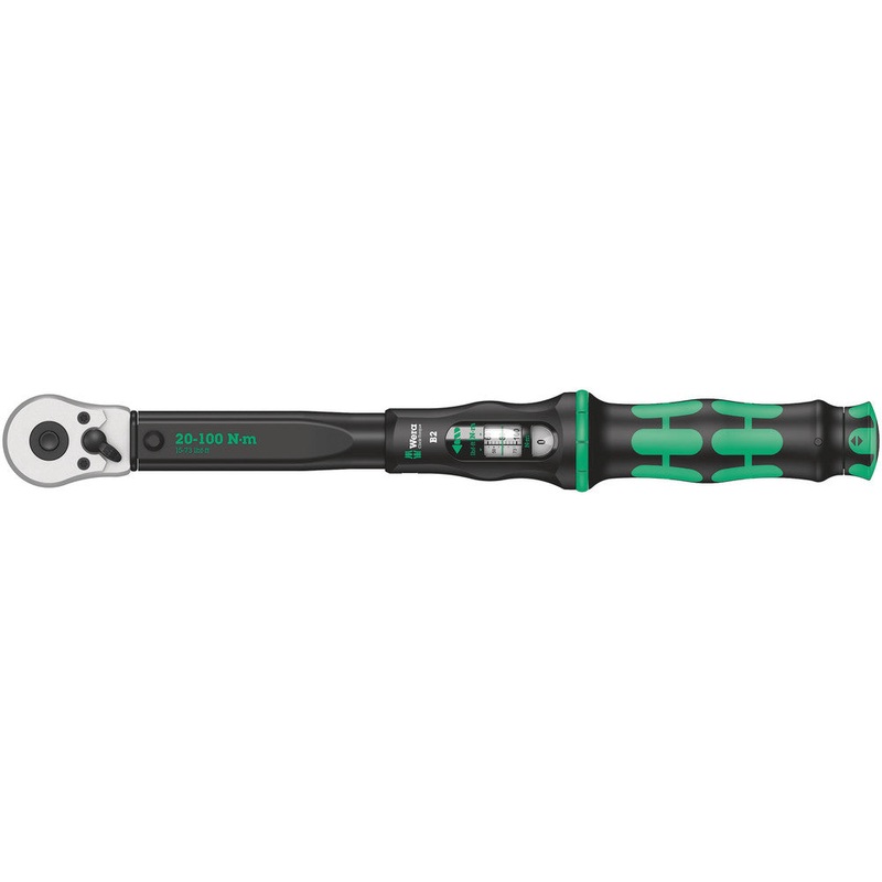 Wera 05075611001 Click-Torque B 2 torque wrench with reversible ratchet, 20-100 Nm, 3/8" x 20-100 Nm