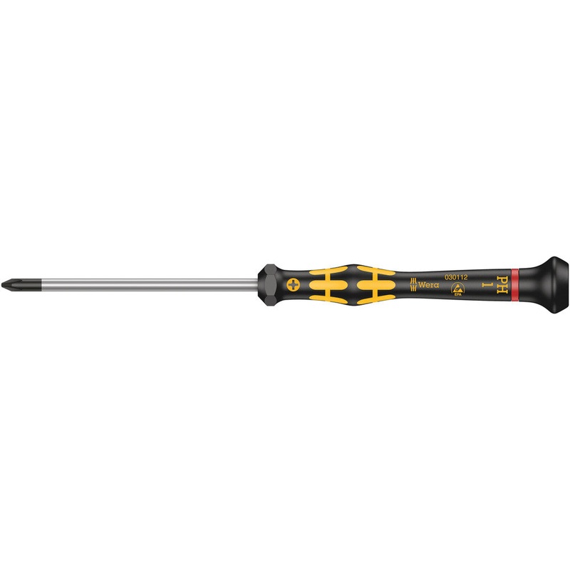 Wera 05030112001 1550 PH ESD Kraftform Micro screwdriver for Phillips screws, PH 1 x 80 mm