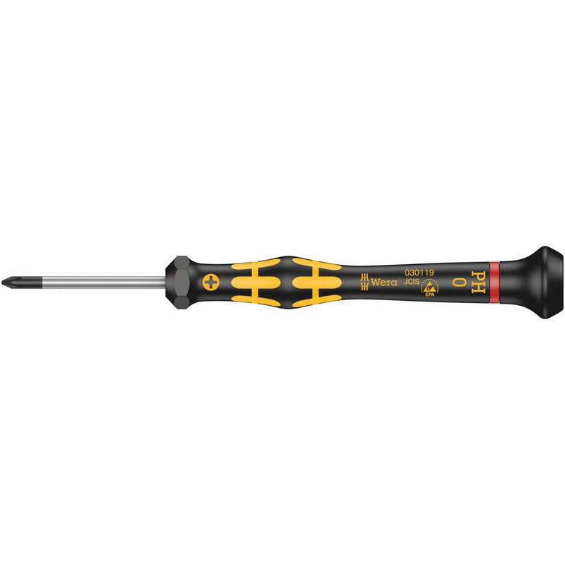 Wera 05030119001 1550 PH ESD Kraftform Micro screwdriver for Phillips screws, PH 0 x 40 mm