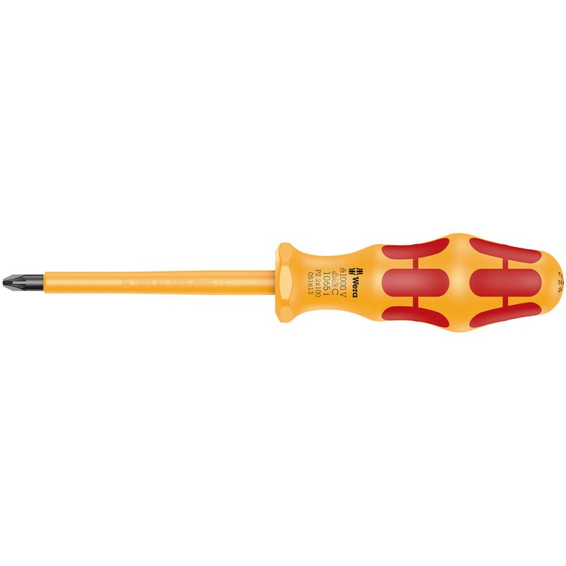 Wera 05051613001 1065 i PZ VDE-insulated Kraftform Phillips-head screwdriver, PZ 2 x 100 mm