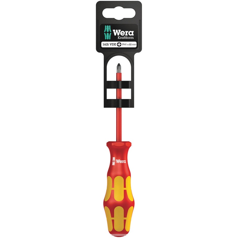 Wera 05100011001 162 i PH SB VDE Insulated screwdriver for Phillips screws, PH 1 x 80 mm