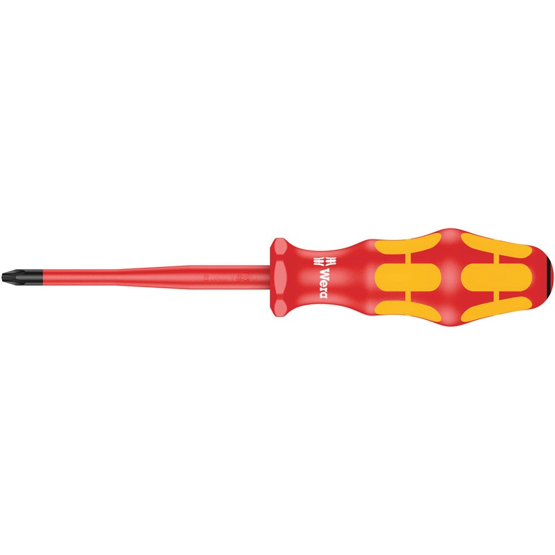 Wera 05006461001 165 iS PZ VDE Insulated screwdriver with reduced blade diameter for Pozidriv screws, PZ 2 x 100 mm