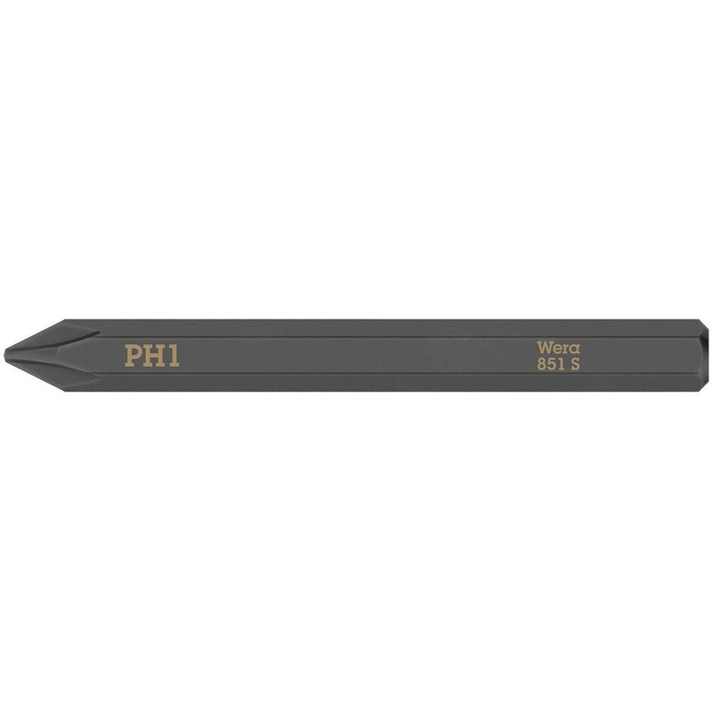 Wera 05018160001 851 S Phillips bits for impact screwdrivers, PH 1 x 70 mm