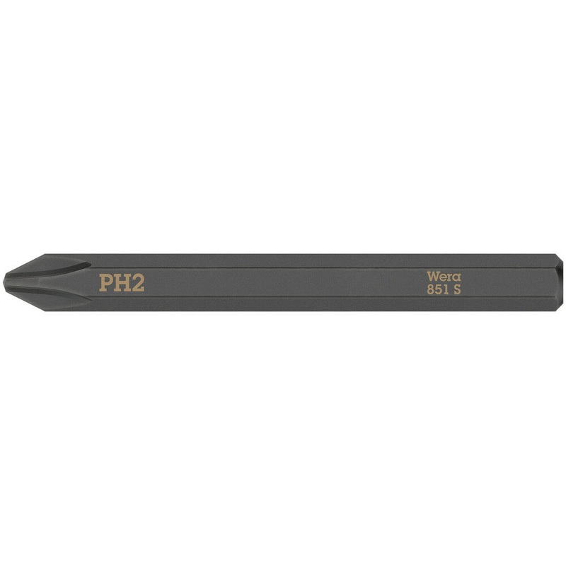 Wera 05018161001 851 S Phillips bits for impact screwdrivers, PH 2 x 70 mm
