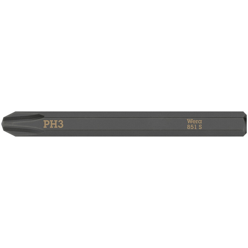 Wera 05018162001 851 S Phillips bits for impact screwdrivers, PH 3 x 70 mm