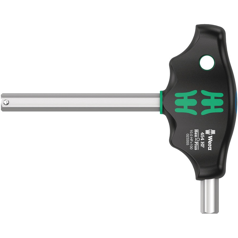 Wera 05023354001 454 HF T-handle hexagon screwdriver Hex-Plus with holding function, 10 x 100 mm