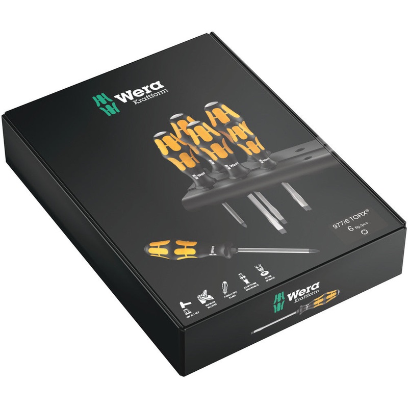 Wera 05024410001 977/6 TORX Screwdriver set Kraftform Wera: Chiseldriver and rack, 6 pieces
