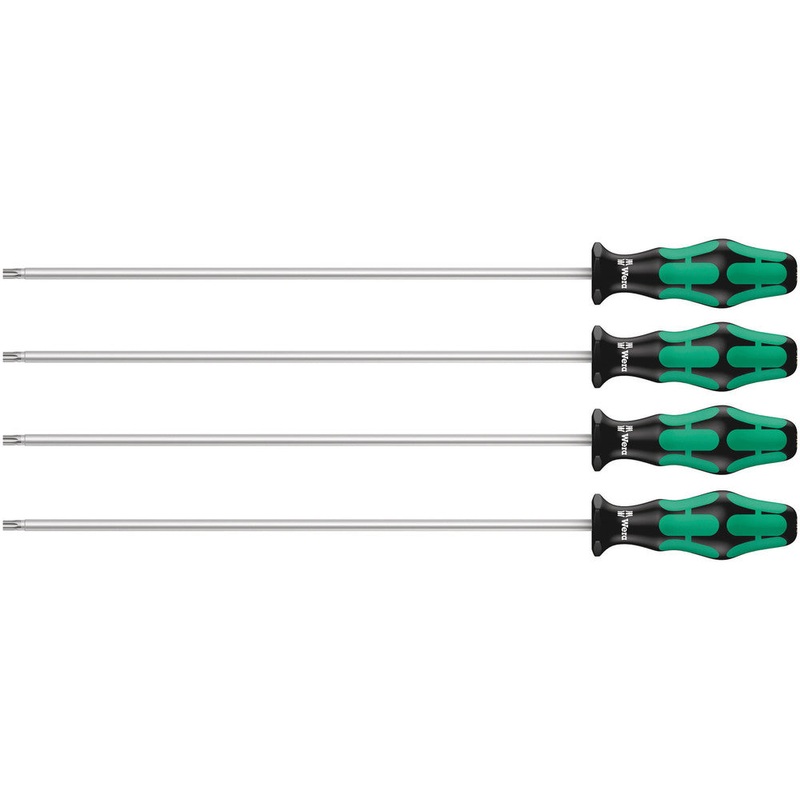 Wera 05028074001 367/4 TORX HF Kraftform Plus Screwdriver set with holding function and 300 mm-long blades, 4 pieces