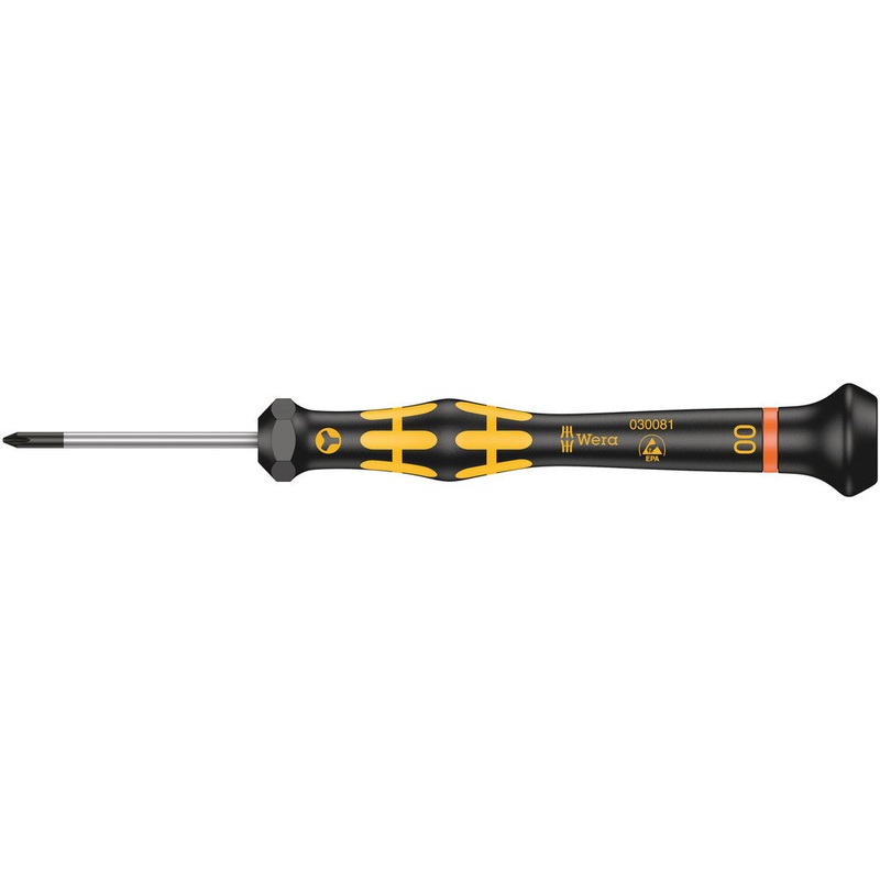 Wera 05030081001 1572 ESD Kraftform Micro screwdriver for Microstix screws, 00 x 40 mm