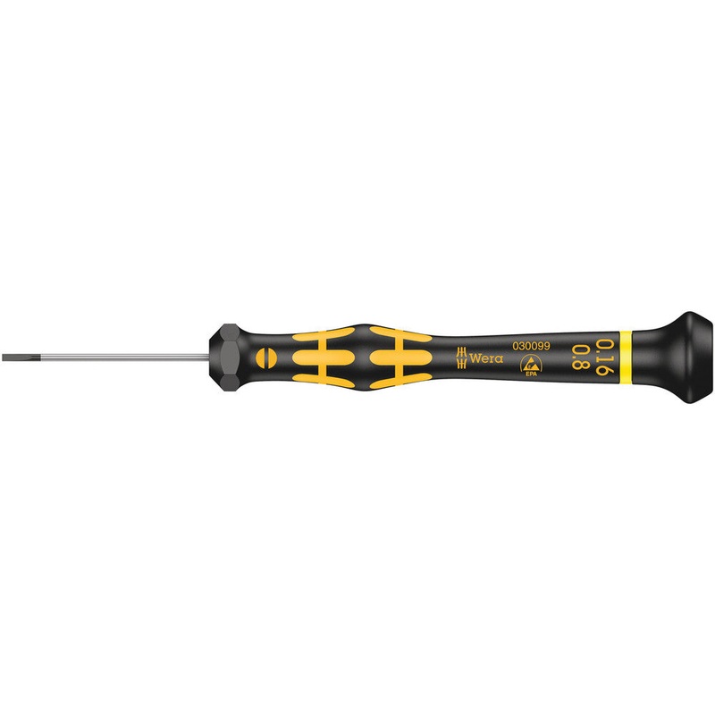 Wera 05030099001 1578 A ESD Kraftform Micro screwdriver for slotted screws, 0.16 x 0.8 x 40 mm