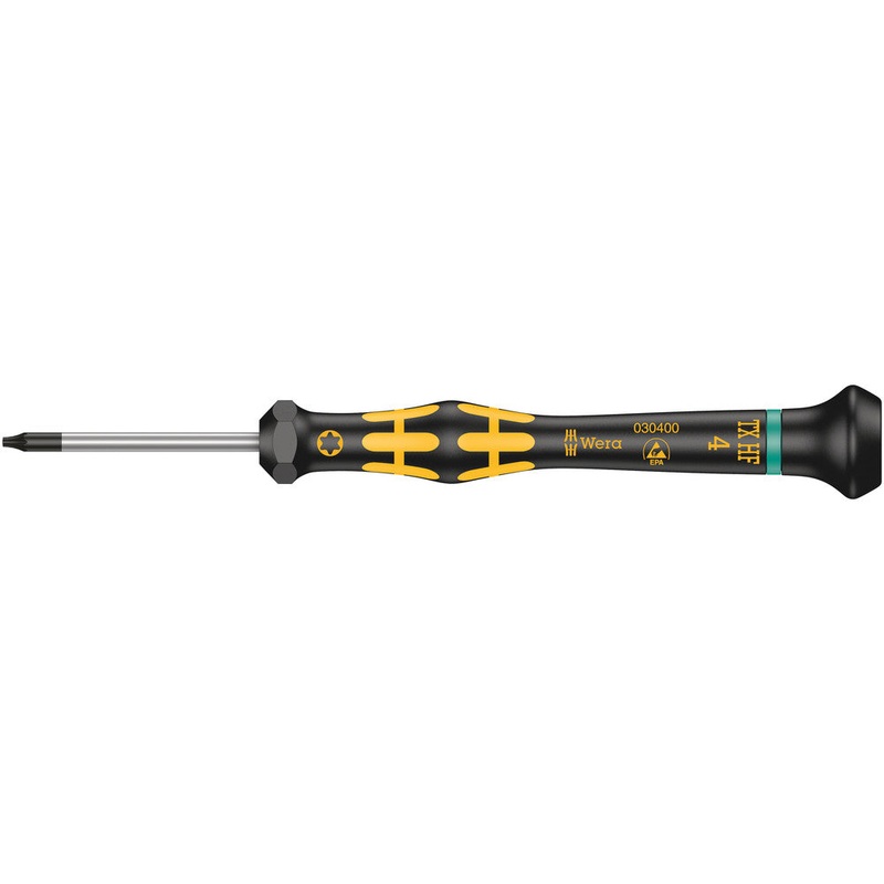 Wera 05030400001 1567 TORX HF ESD Kraftform Micro screwdriver with holding function for TORX screws, TX 4 x 40 mm