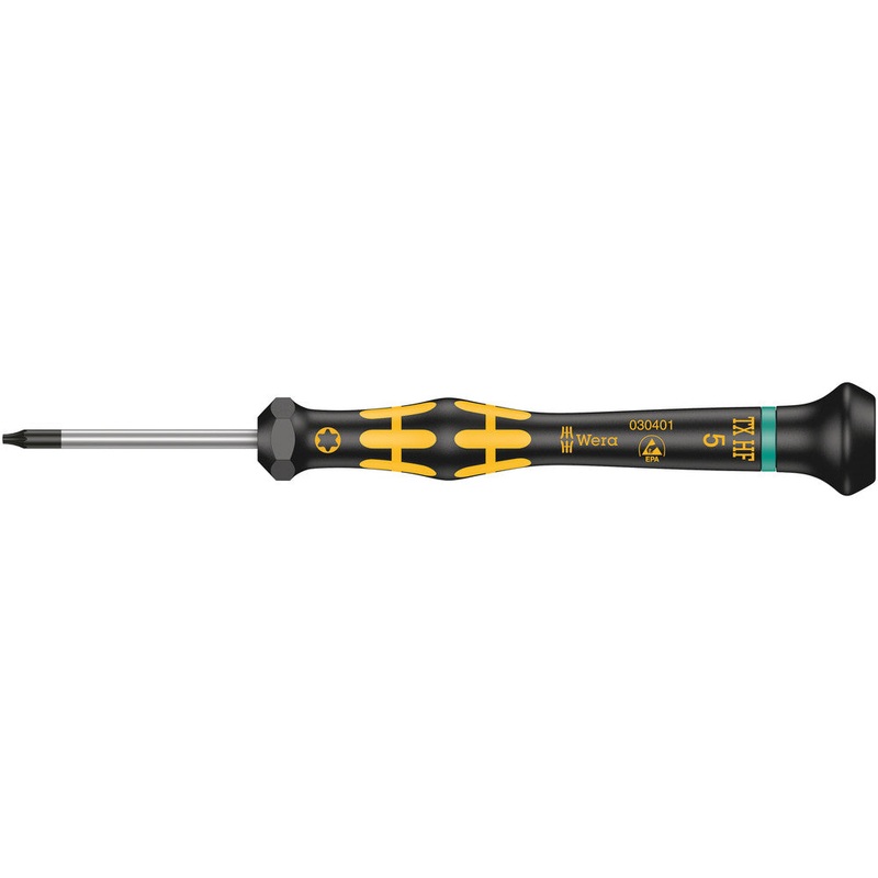 Wera 05030401001 1567 TORX HF ESD Kraftform Micro screwdriver with holding function for TORX screws, TX 5 x 40 mm
