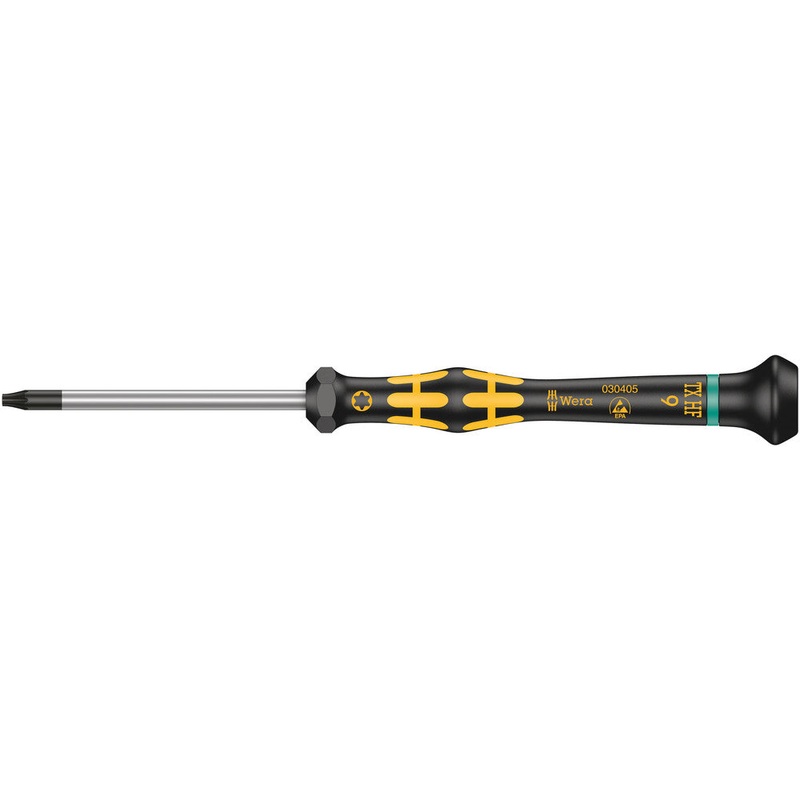 Wera 05030405001 1567 TORX HF ESD Kraftform Micro screwdriver with holding function for TORX screws, TX 9 x 60 mm