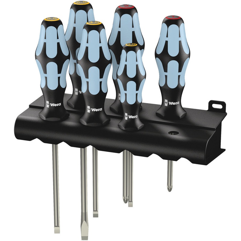 Wera 05032060001 3334/6 Screwdriver set, stainless and rack, 6 pieces