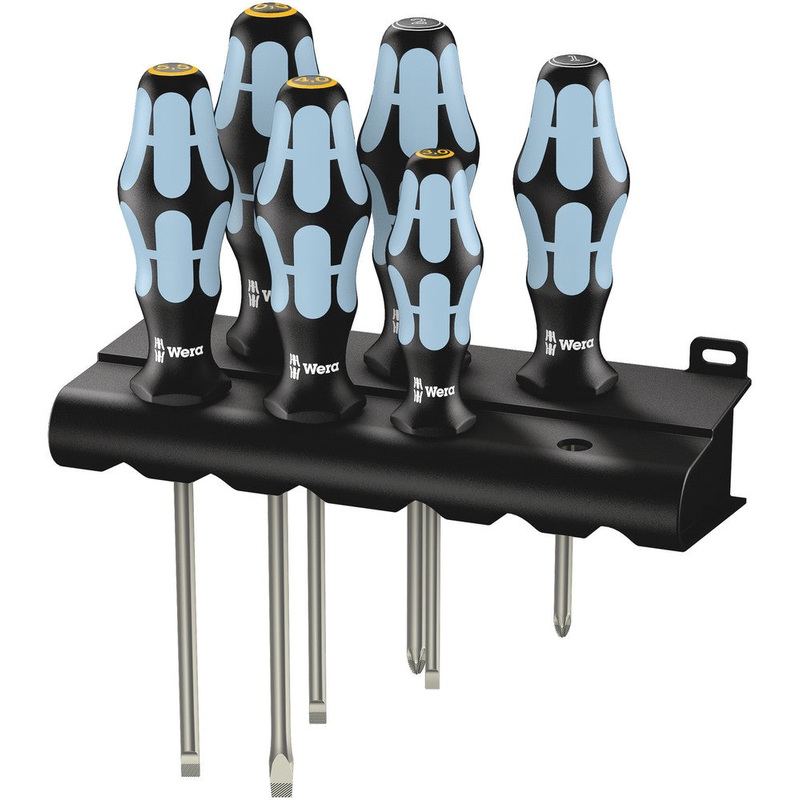 Wera 05032061001 3334/3355/6 Screwdriver set, stainless and rack, 6 pieces