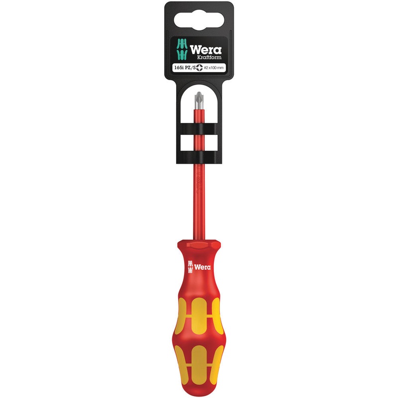 Wera 05100022001 165 i PZ/S SB VDE Insulated screwdriver for PlusMinus screws (Pozidriv/slotted), # 2 x 100 mm