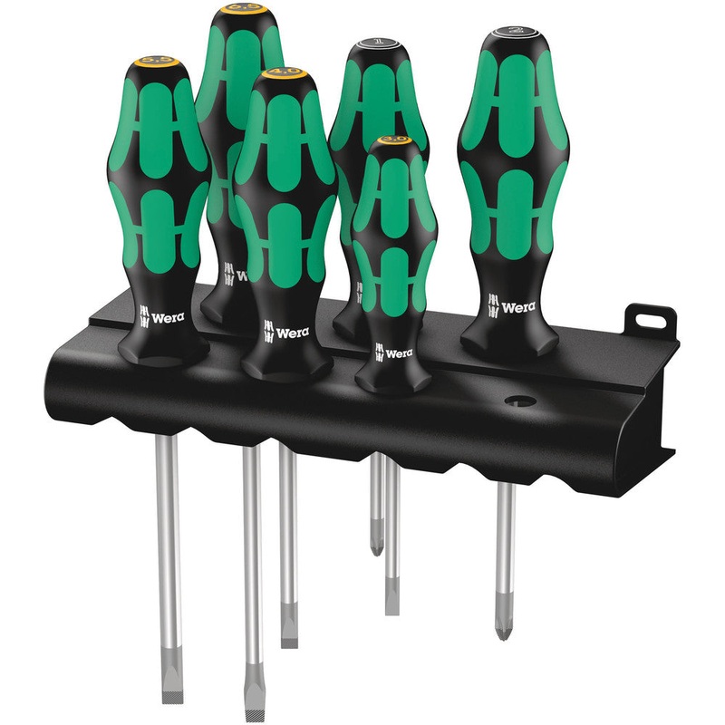 Wera 05105656001 334/355/6 Rack Screwdriver set Kraftform Plus Lasertip and rack, 6 pieces