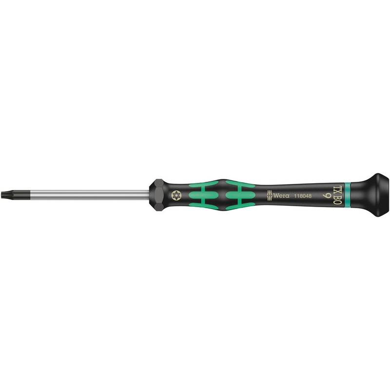 Wera 05118048001 2067 TORX BO Screwdriver for tamper-proof TORX screws for electronic applications, TX 9 x 60 mm