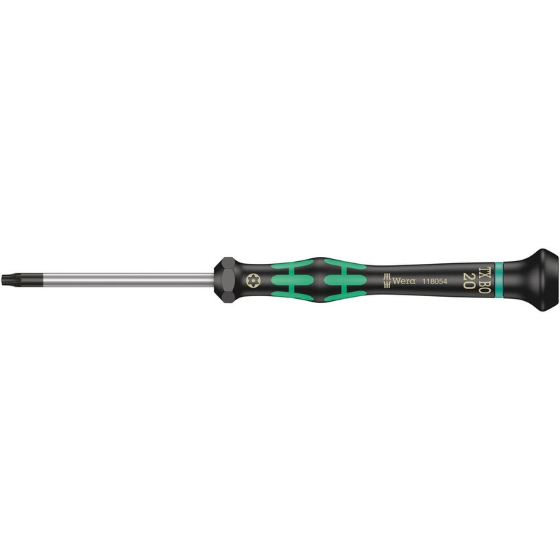 Wera 05118054001 2067 TORX BO Screwdriver for tamper-proof TORX screws for electronic applications, TX 20 x 60 mm