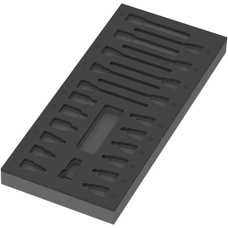 Wera 05137323001 9823 Foam insert Zyklop B 3/8" bit socket set 1, empty, 172 x 30 x 392 mm