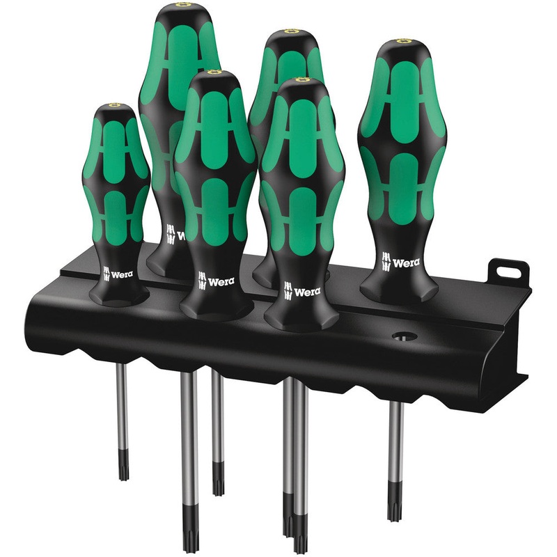 Wera 05138250001 367/6 TORX BO Kraftform Screwdriver set and rack, 6 pieces