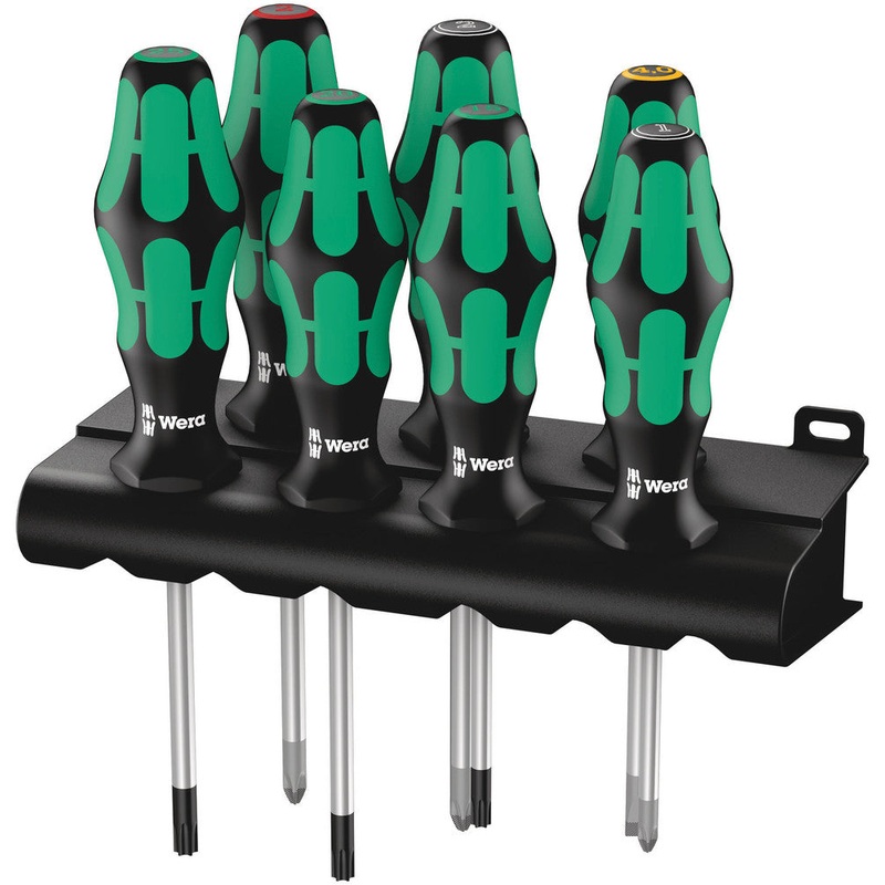 Wera 05320540001 335/350/367/7 Rack Screwdriver set Kraftform Plus Lasertip and rack, 7 pieces