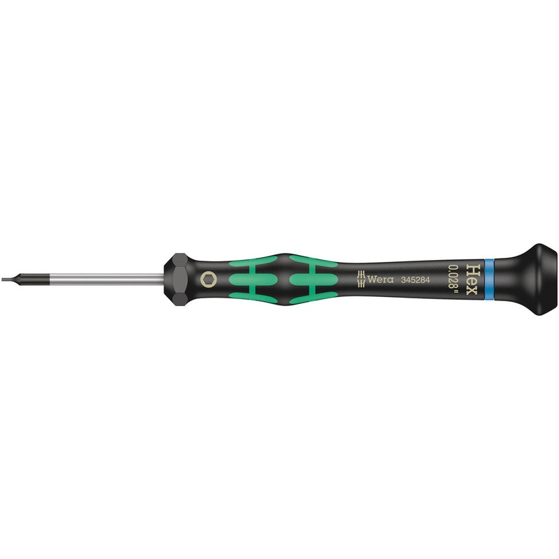 Wera 05345284001 2054 Screwdriver for hexagon socket screws for electronic applications, 0.028" x 40 mm