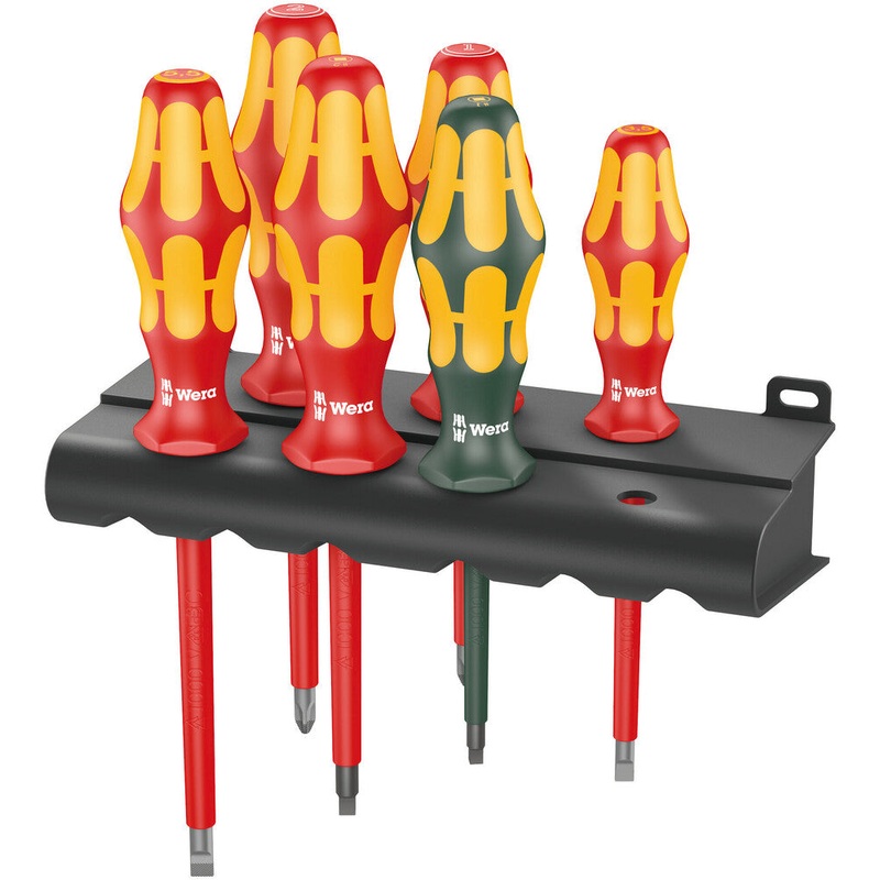 Wera 05347777001 160 i/168 i/6 Rack Screwdriver set Kraftform Plus Series 100, and rack, 6 pieces