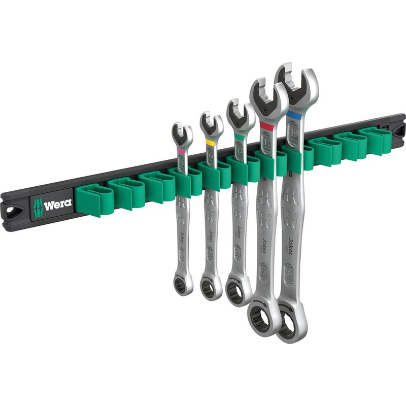 Wera 05020015001 9631 Magnetic rail 6000 Joker 2 Ratcheting combination wrenches set, 5 pieces