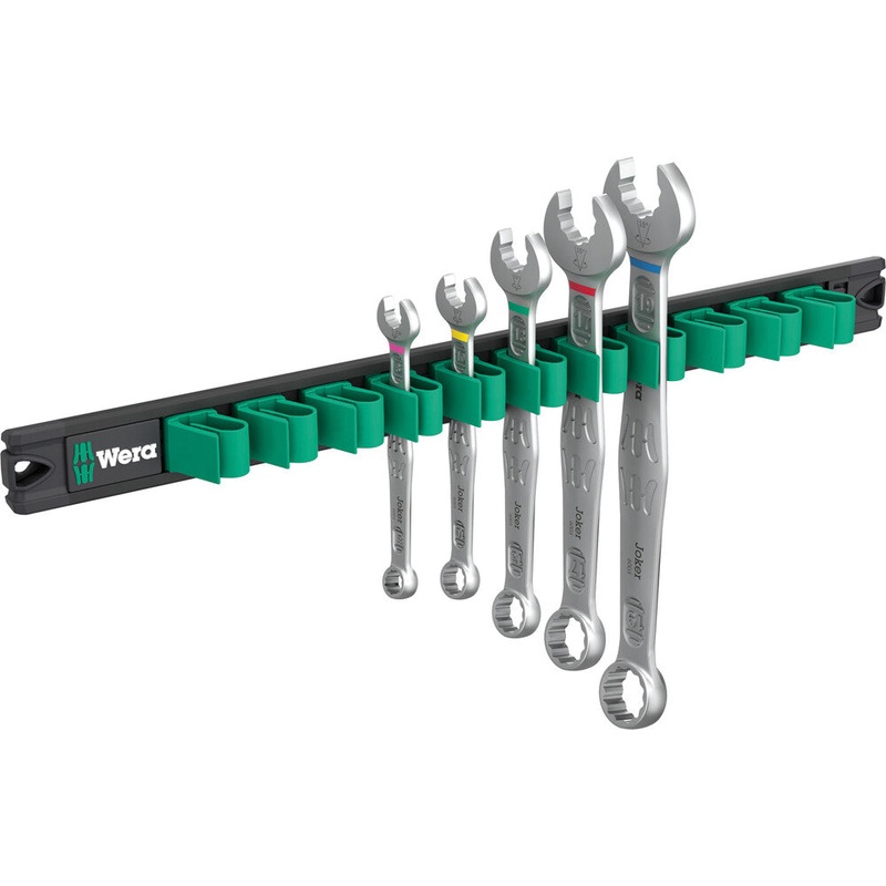 Wera 05020234001 9641 Magnetic rail 6003 Joker 2 Ring spanner set, 5 pieces