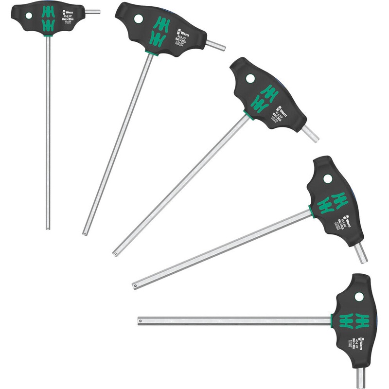 Wera 05136070001 454/5 HF SHK Set 1 Screwdriver set T-handle screwdriver Hex-Plus with holding function, 5 pieces