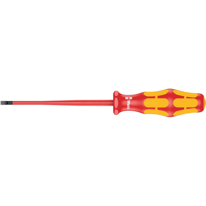 Wera 05006440001 160 iS VDE Insulated screwdriver with reduced blade diameter for slotted screws, 0.6 x 3.5 x 100 mm