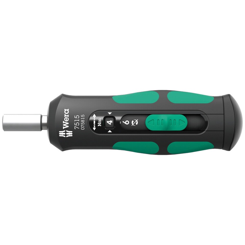 Wera 05075815001 7515 Kraftform Safe-Torque Speed Torque screwdriver, 2-6 Nm, 1/4" x 2.0 Nm x 3.0 Nm x 4.0 Nm x 5.0 Nm x 6.0 Nm x 147.5 mm