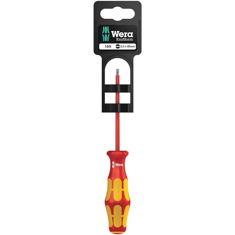 Wera 05100000001 160 i SB VDE Insulated screwdriver for slotted screws, 0.4 x 2.5 x 80 mm