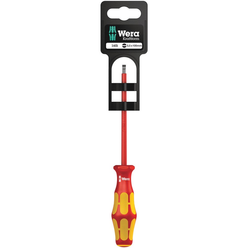 Wera 05100002001 160 i SB VDE Insulated screwdriver for slotted screws, 0.6 x 3.5 x 100 mm