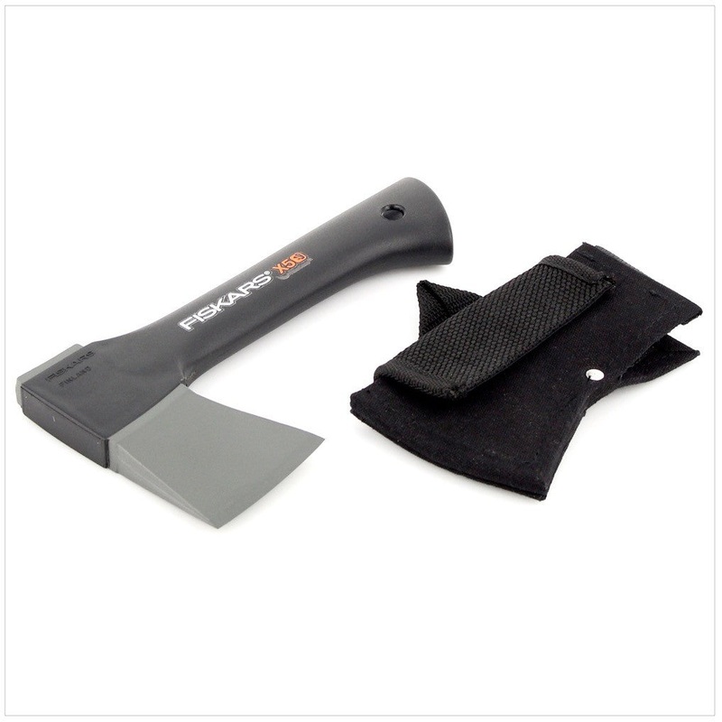 Hacha de ocio universal Fiskars X 5 XXS en bolsa de lona negra (121121)