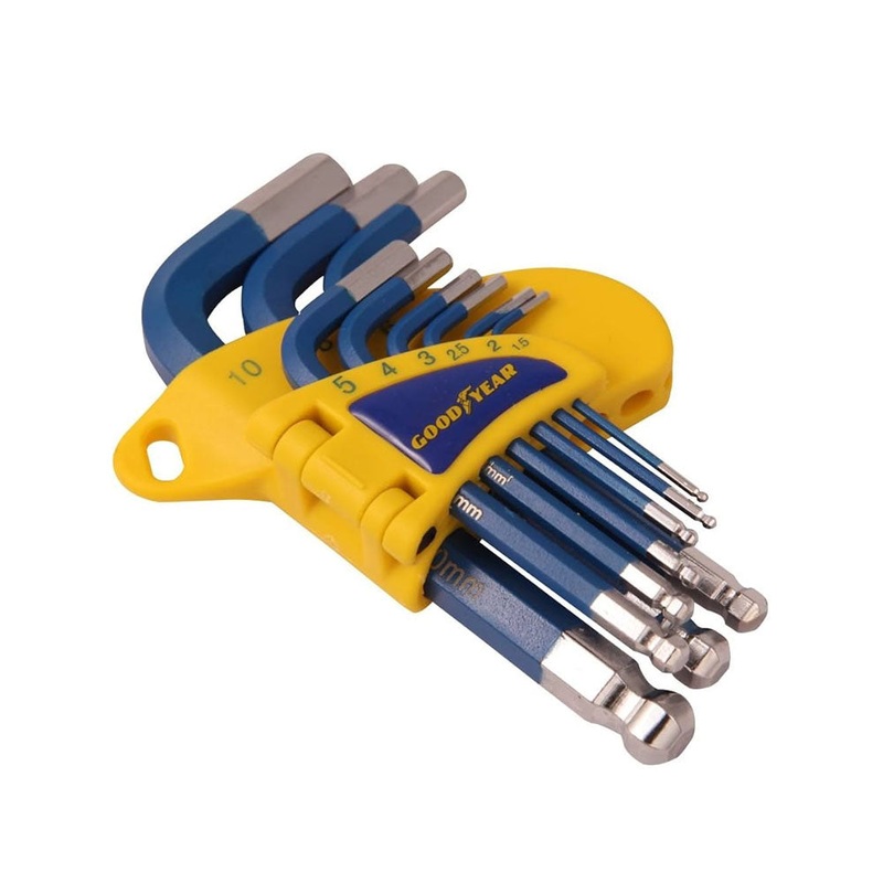 GOODYEAR GY104749PC SHORT ARM HEX KEY SET BALL POINTED