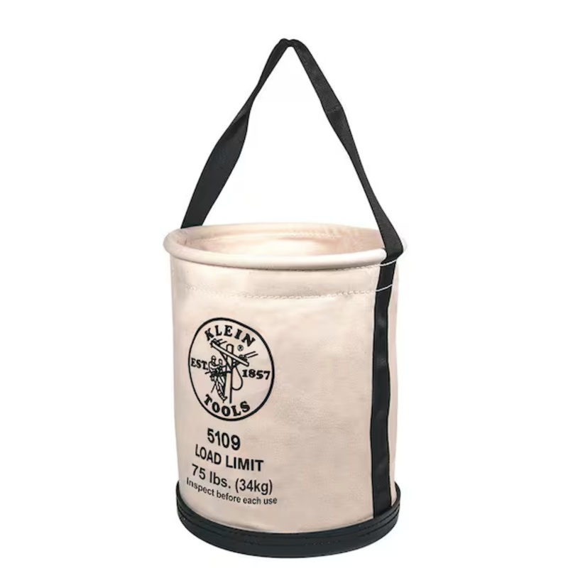 Canvas Bucket, Straight Wall with Swivel Snap, 12-Inch