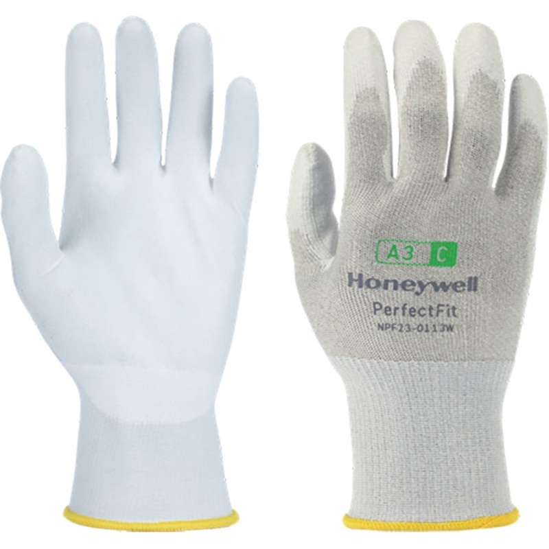HONEYWELL Guantes de proteccin contra cortes New Perfect Fit 13G PU A3/C talla 9 blanco (4000391444)