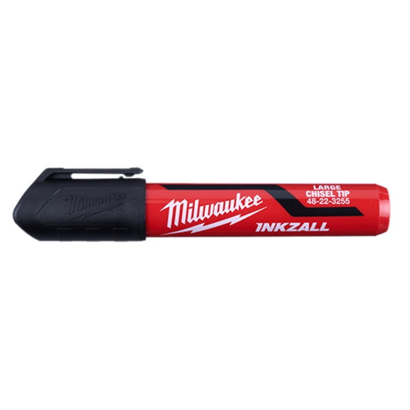 INKZALL Large Chisel Tip Black Marker